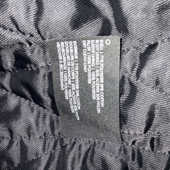 CLUB MONACO black quilted PARKA/jacket  waist tie S/P - Picture 9 of 11